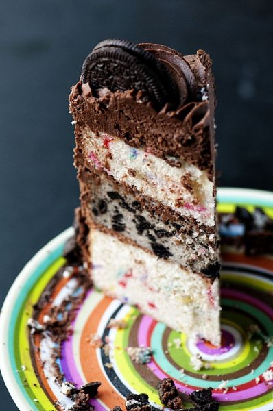 Cookies and Cream Birthday Sprinkle Overload Cake