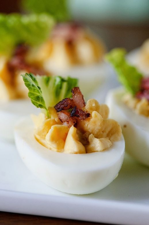 Bacon Caesar Salad Deviled Eggs