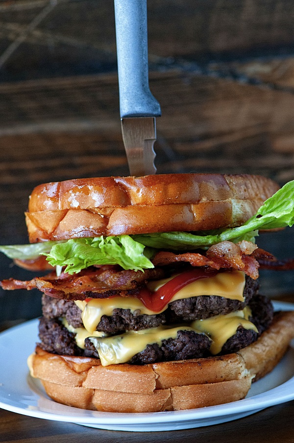 Grilled Cheese Double Bacon Cheeseburger