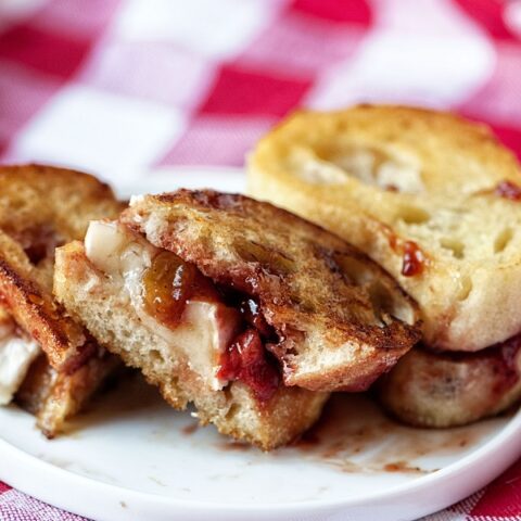 Strawberry Chutney and Brie Mini Grilled Cheese Sandwiches
