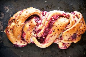 Sweet Corn and Raspberry Babka