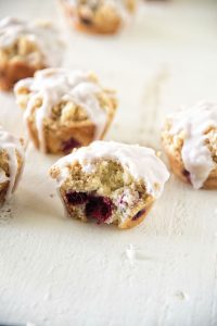 Cranberry White Chocolate Chip Crumb Topped Muffins