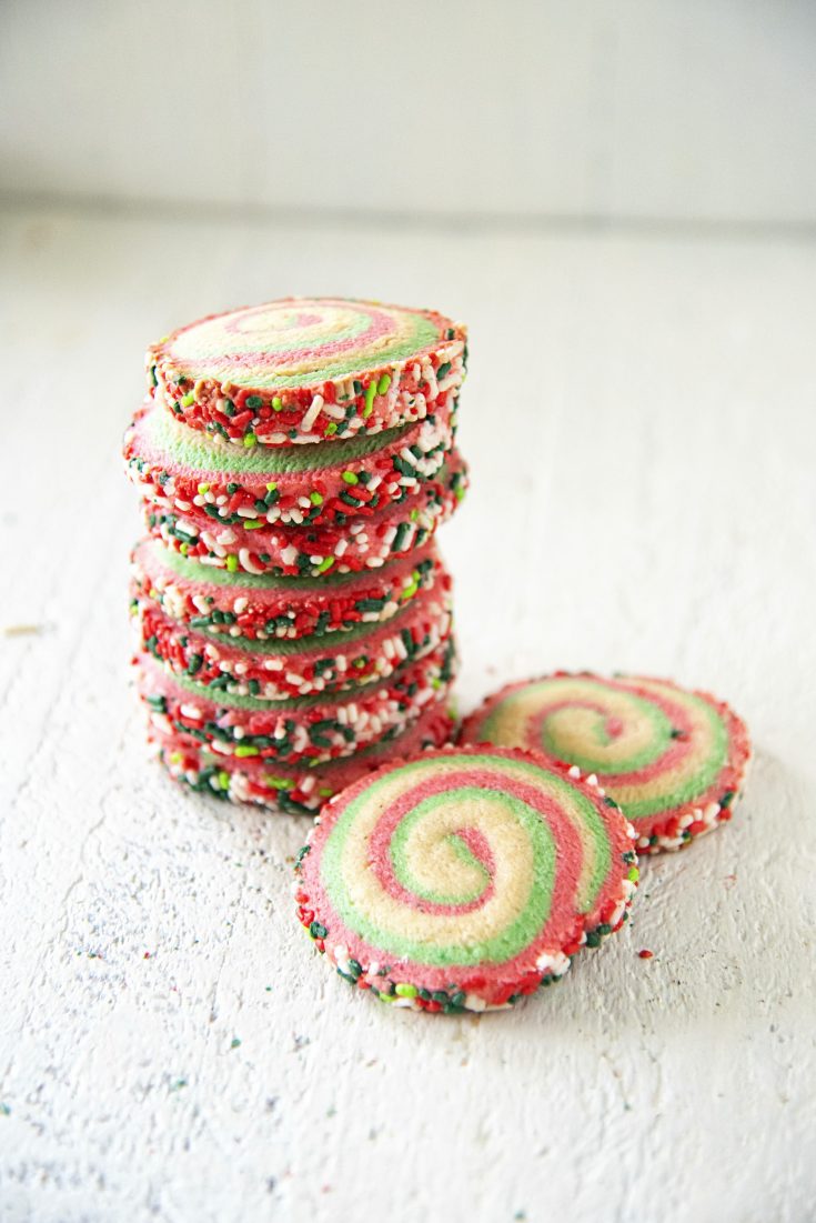 Vanilla Mint Pinwheel Cookies