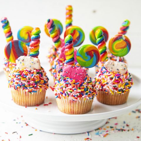 Vanilla Sprinkle Birthday Cupcakes - Sweet ReciPEAs