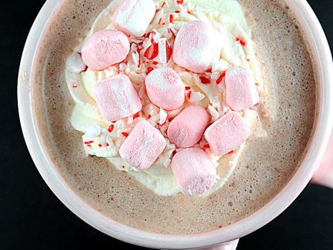 Slow Cooker Pink Peppermint Hot Chocolate - Real Mom Kitchen 