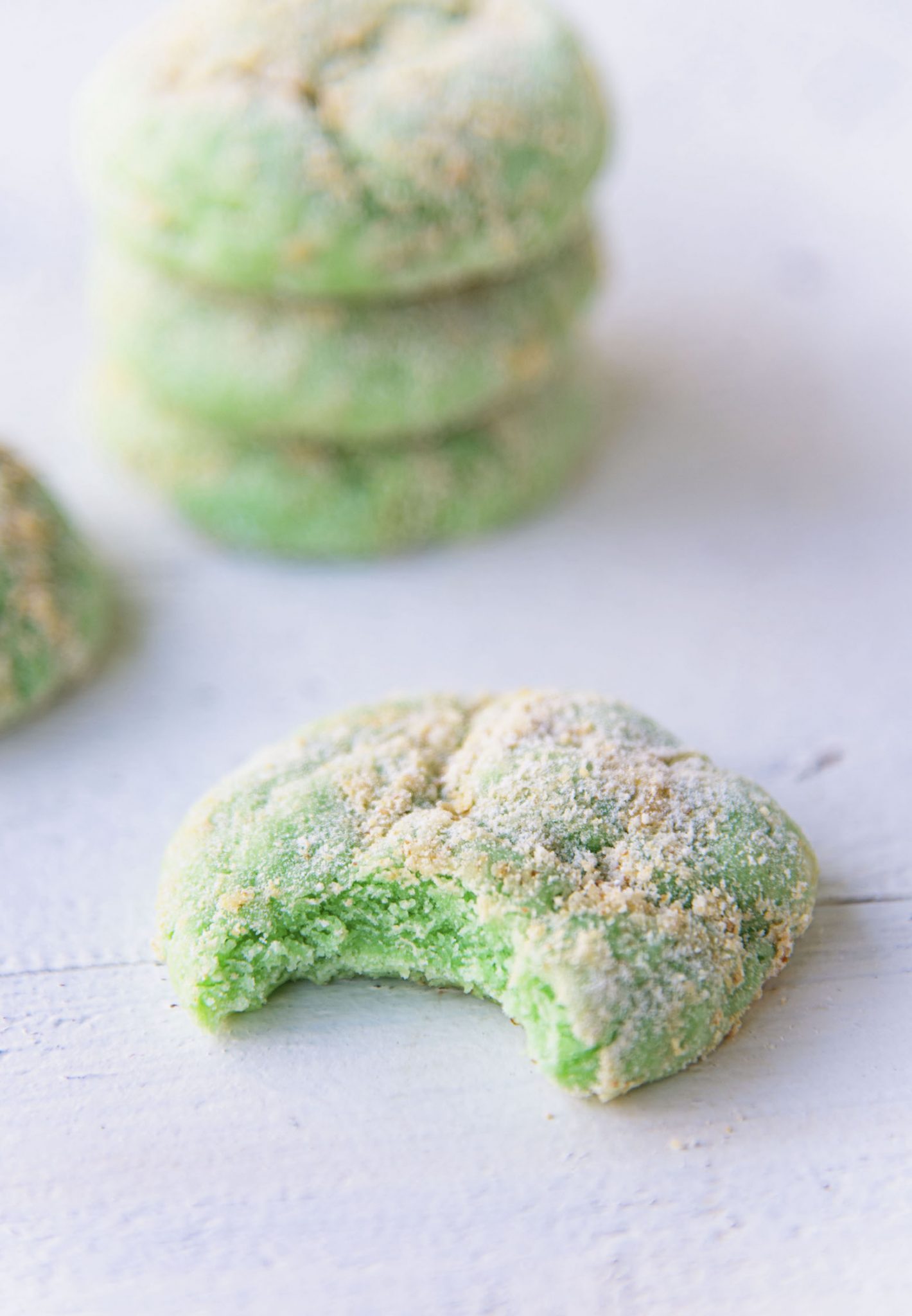 Key Lime Pie Crinkle Cookies with Crushed Graham Cracker