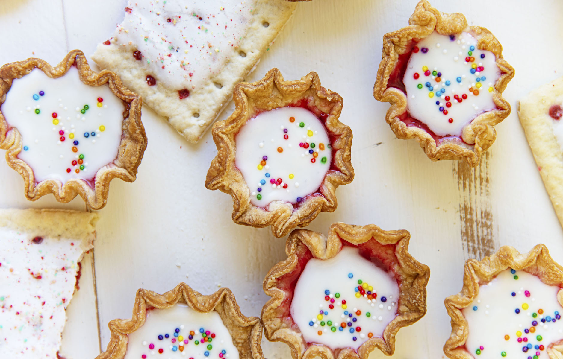Strawberry Frosted Pop Tart Jello Shots With Icing And Sprinkles