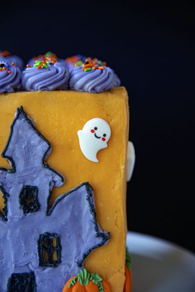 Haunted House Layer Cake with Vanilla Sprinkle Cake