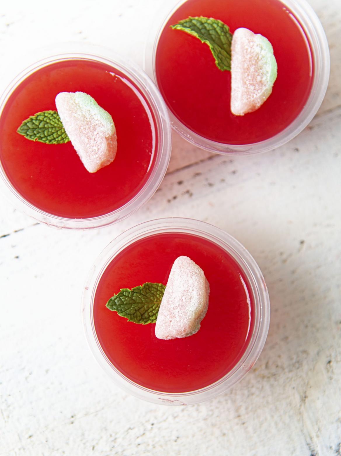 Watermelon Mint Julep Jello Shots Sweet ReciPEAs