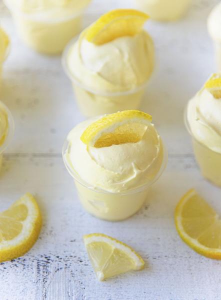 Frosted Lemonade Pudding Shots - Sweet ReciPEAs