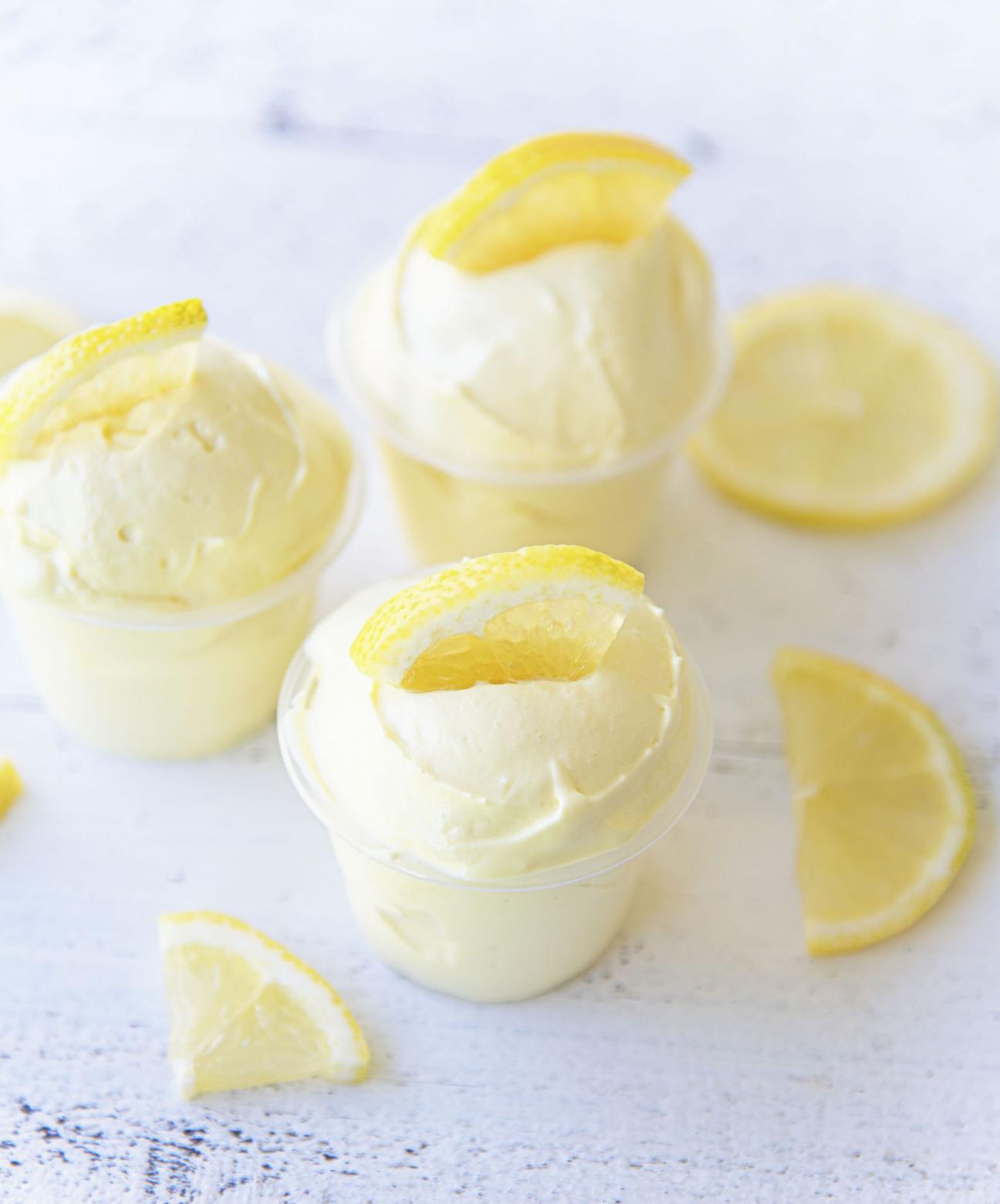 Frosted Lemonade Pudding Shots - Sweet ReciPEAs