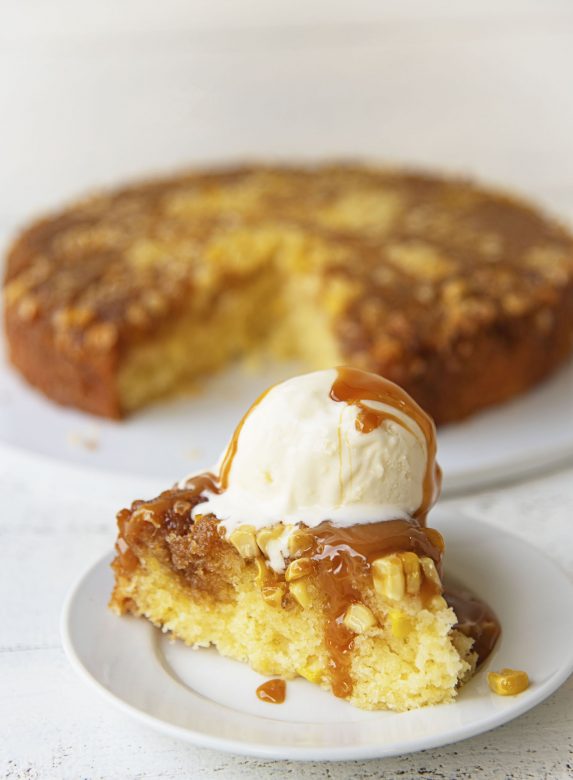 Sweet Corn Upside Down Cake - Sweet ReciPEAs