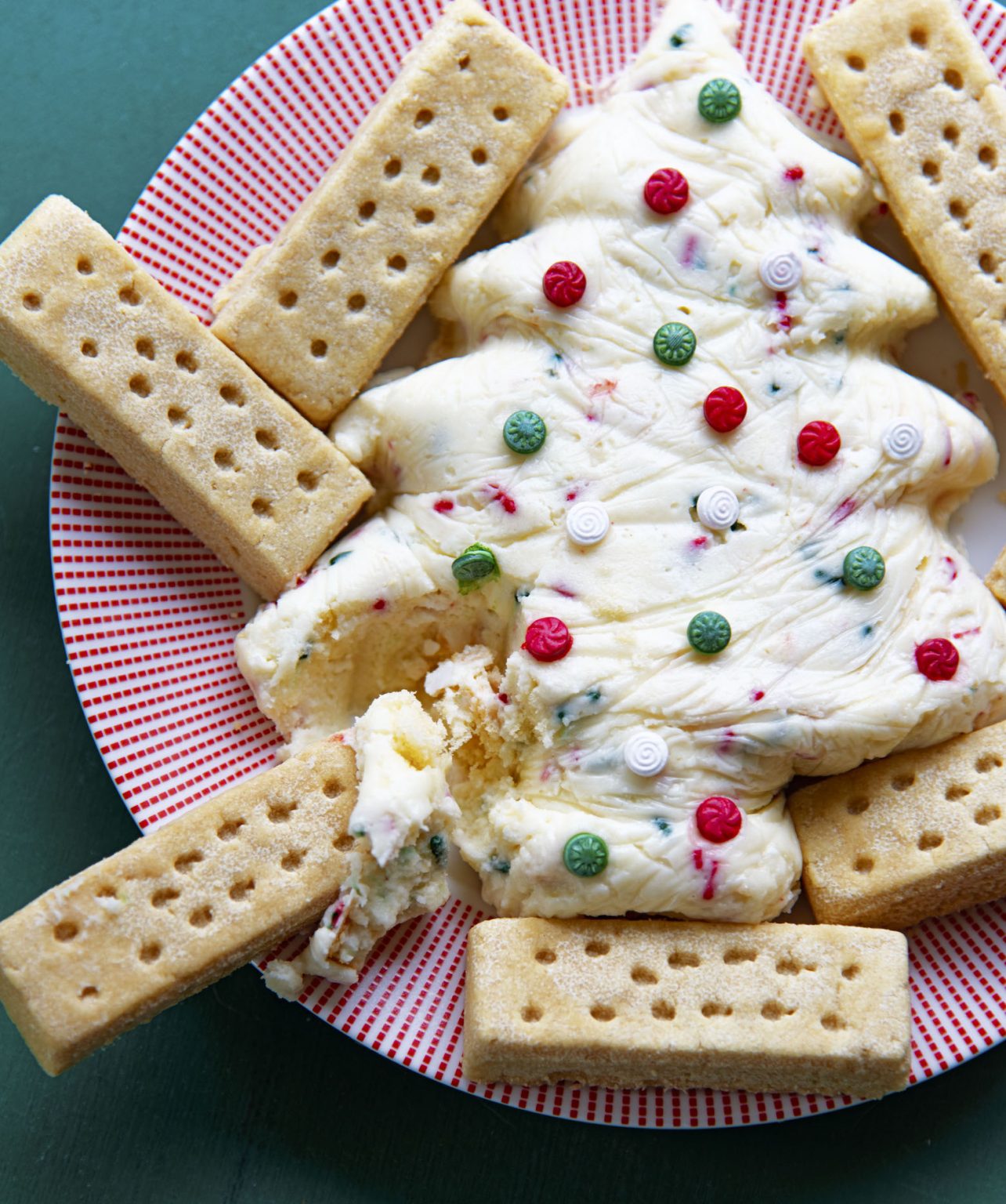 Christmas Tree Cake Cheeseball - Sweet ReciPEAs