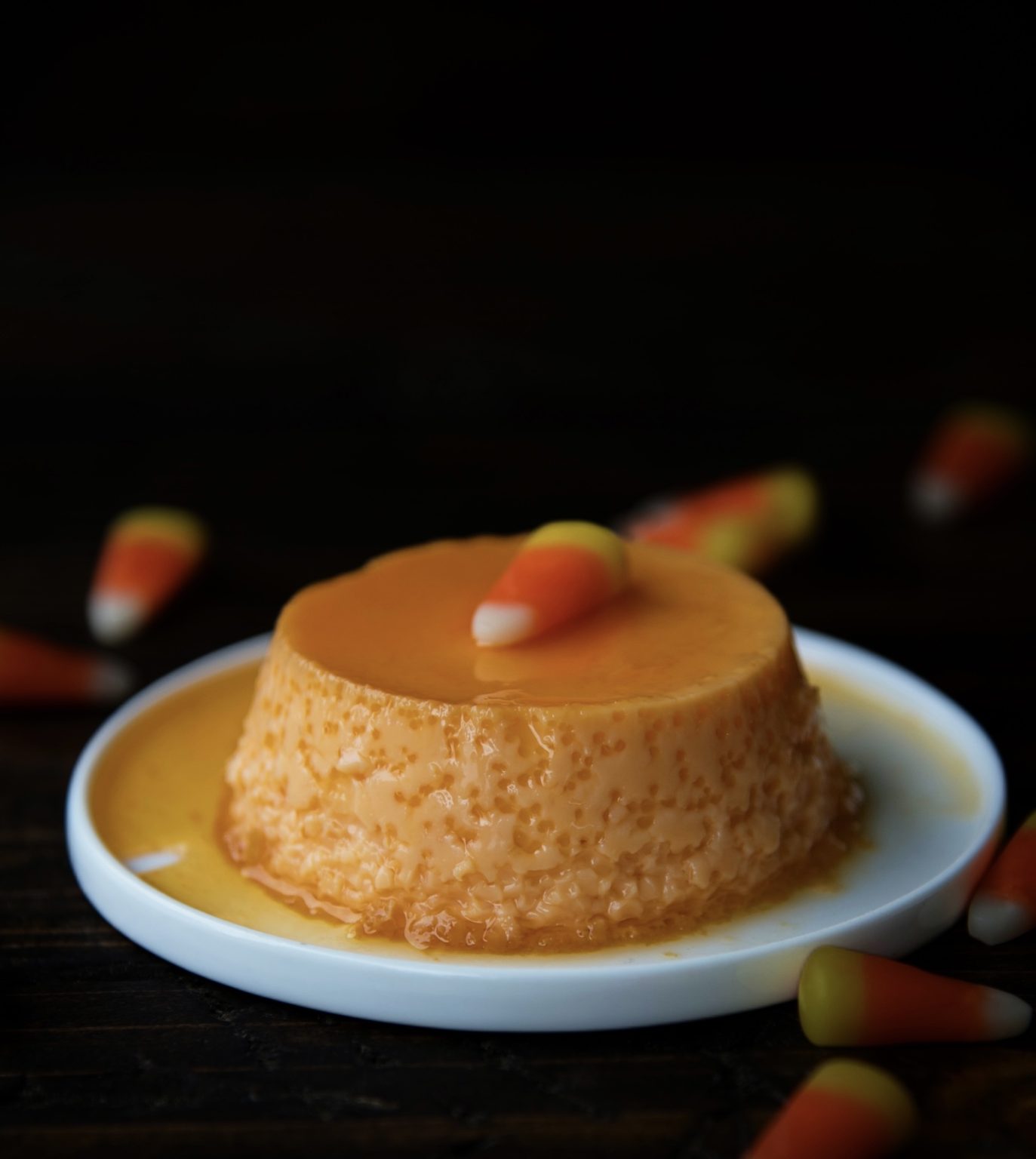 Candy Corn Caramel Flan - Sweet ReciPEAs